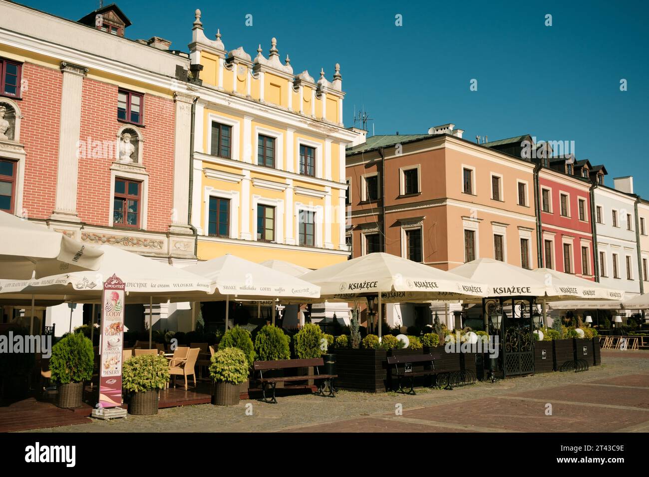 Piazza del grande mercato a Zamość, Polonia Foto Stock
