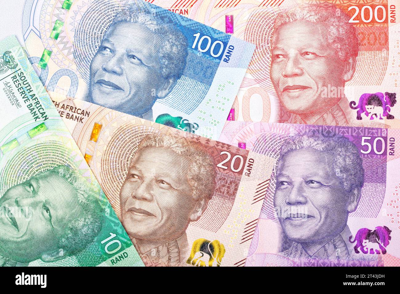 Rand sudafricano una nuova serie di banconote - contesto economico Foto Stock