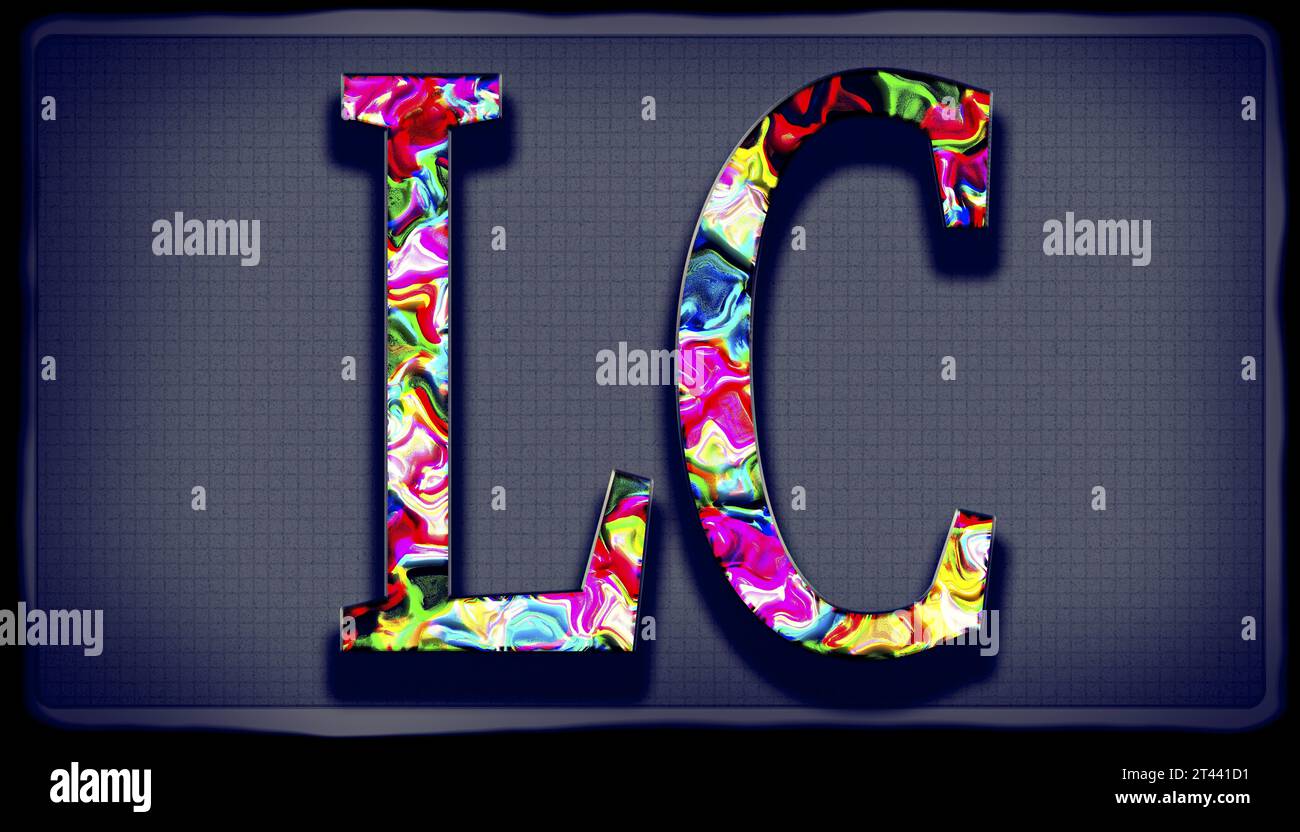 LC con firma a doppia lettera in un design esclusivo denominato Painter Rough Foto Stock