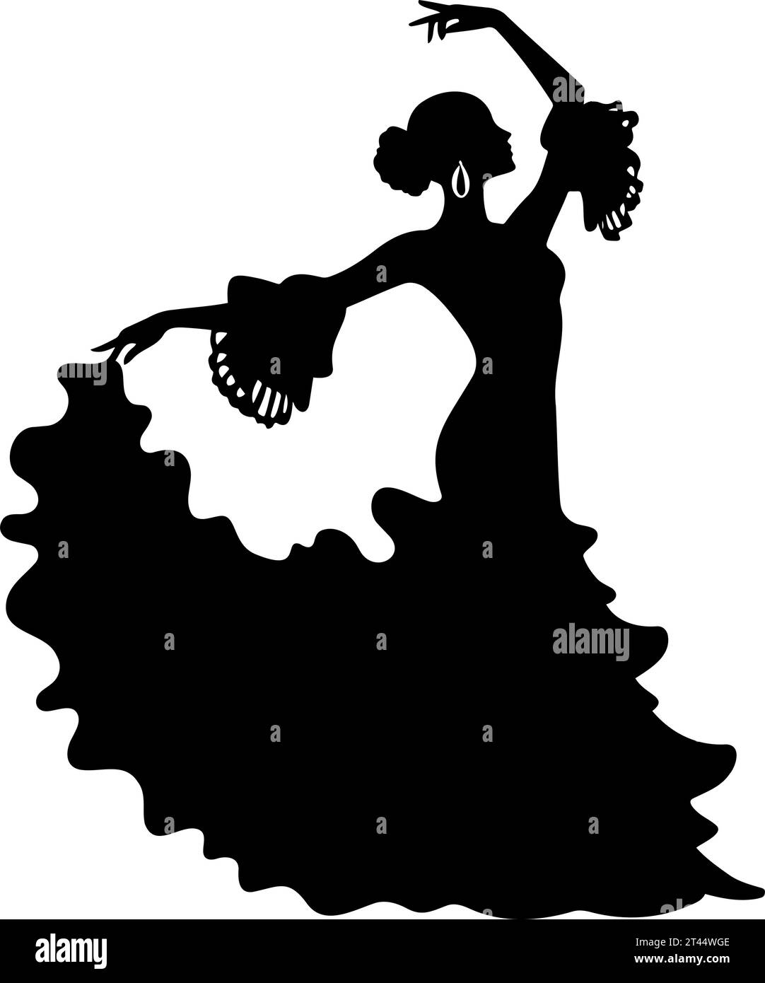 Silhouette ballerina di flamenco donna. Illustrazione vettoriale Illustrazione Vettoriale