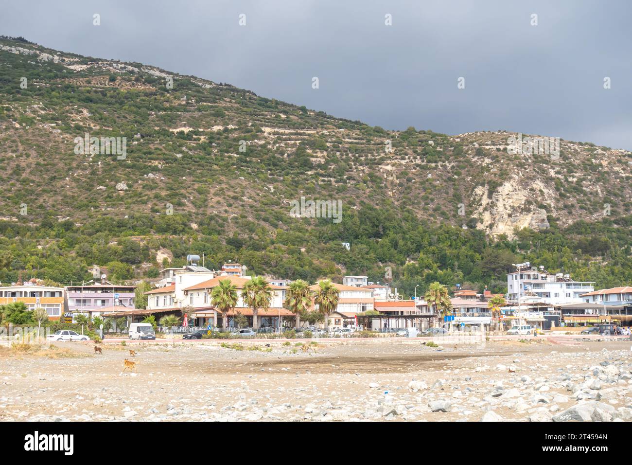 Spiaggia di Cevlik, riva, provincia di Hatay, Turchia Foto Stock