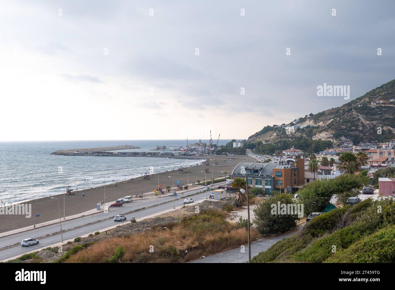 Spiaggia di Cevlik, riva, provincia di Hatay, Turchia Foto Stock