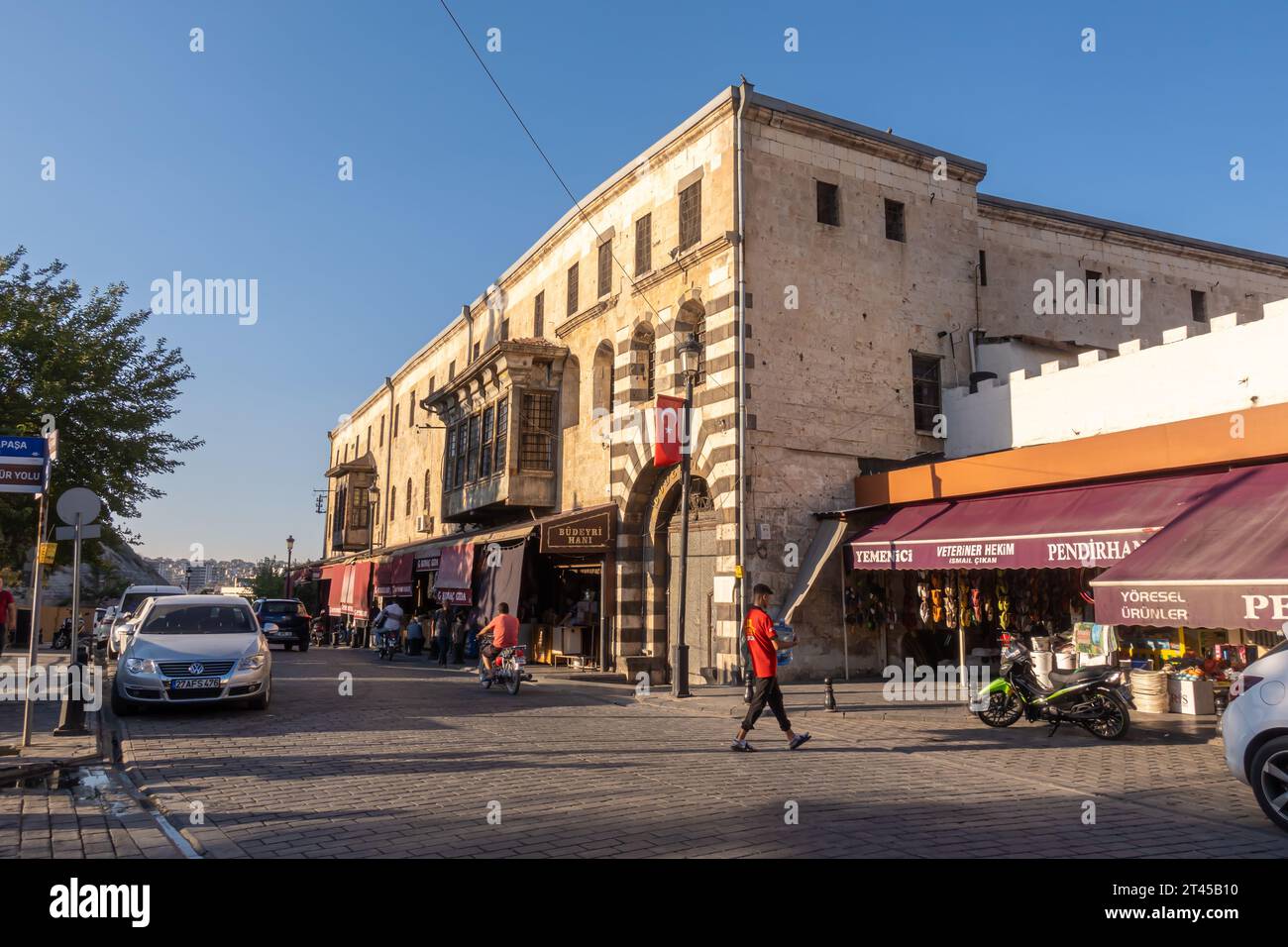 Elmaci Pazari, storico Bazaar, edificio del mercato del bazar, punto di riferimento a Gaziantep in Turchia Foto Stock