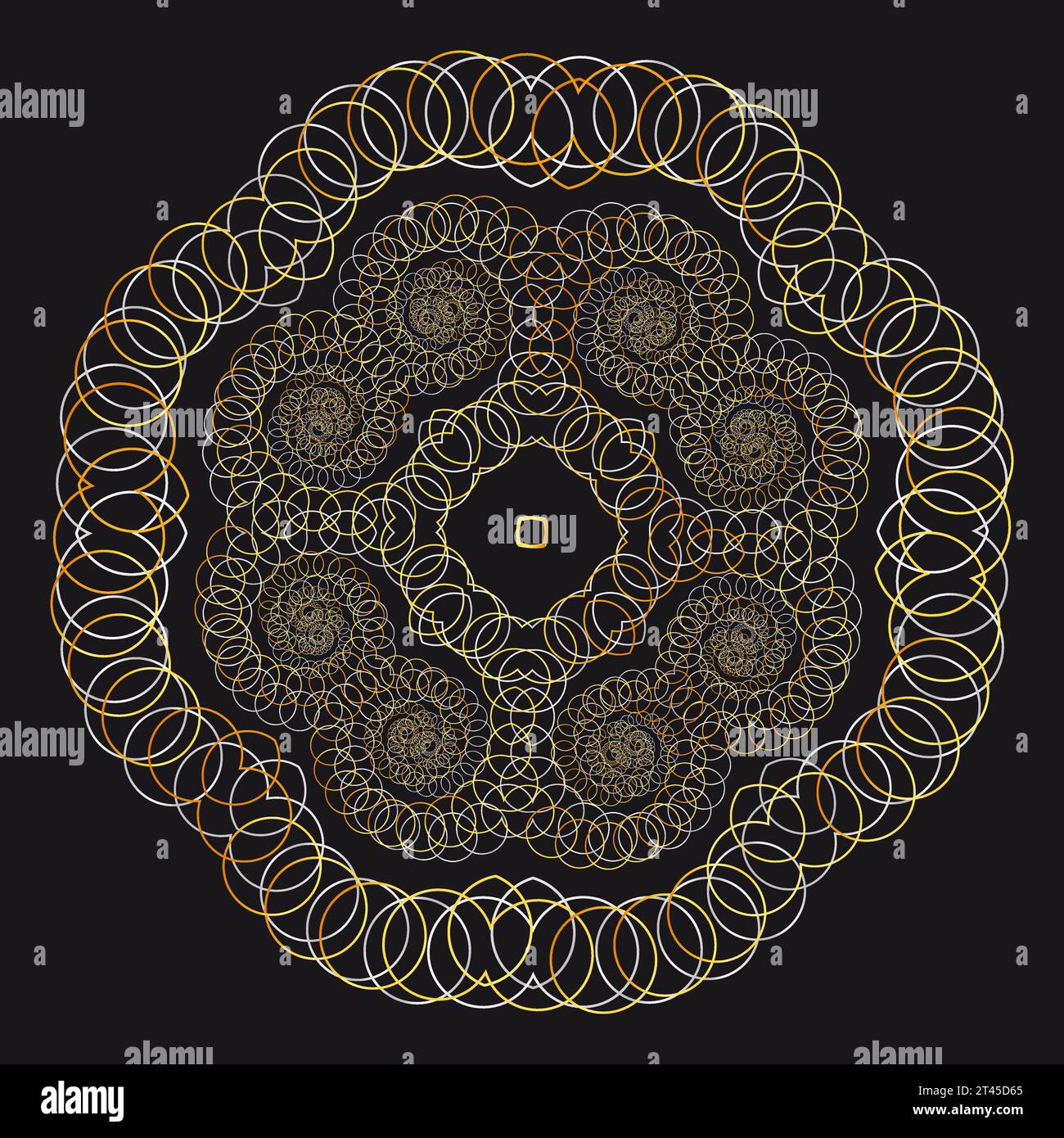 Modello vettoriale di sfondo astratto colorato in stile string art con diverse forme geometriche combinate Illustrazione Vettoriale
