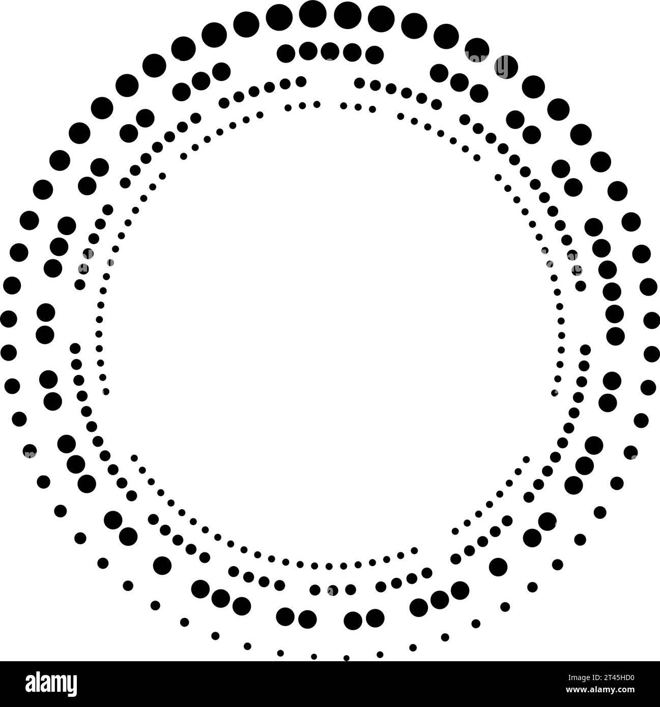 Cornice tratteggiata circolare a mezzitoni astratta. Illustrazione vettoriale Illustrazione Vettoriale