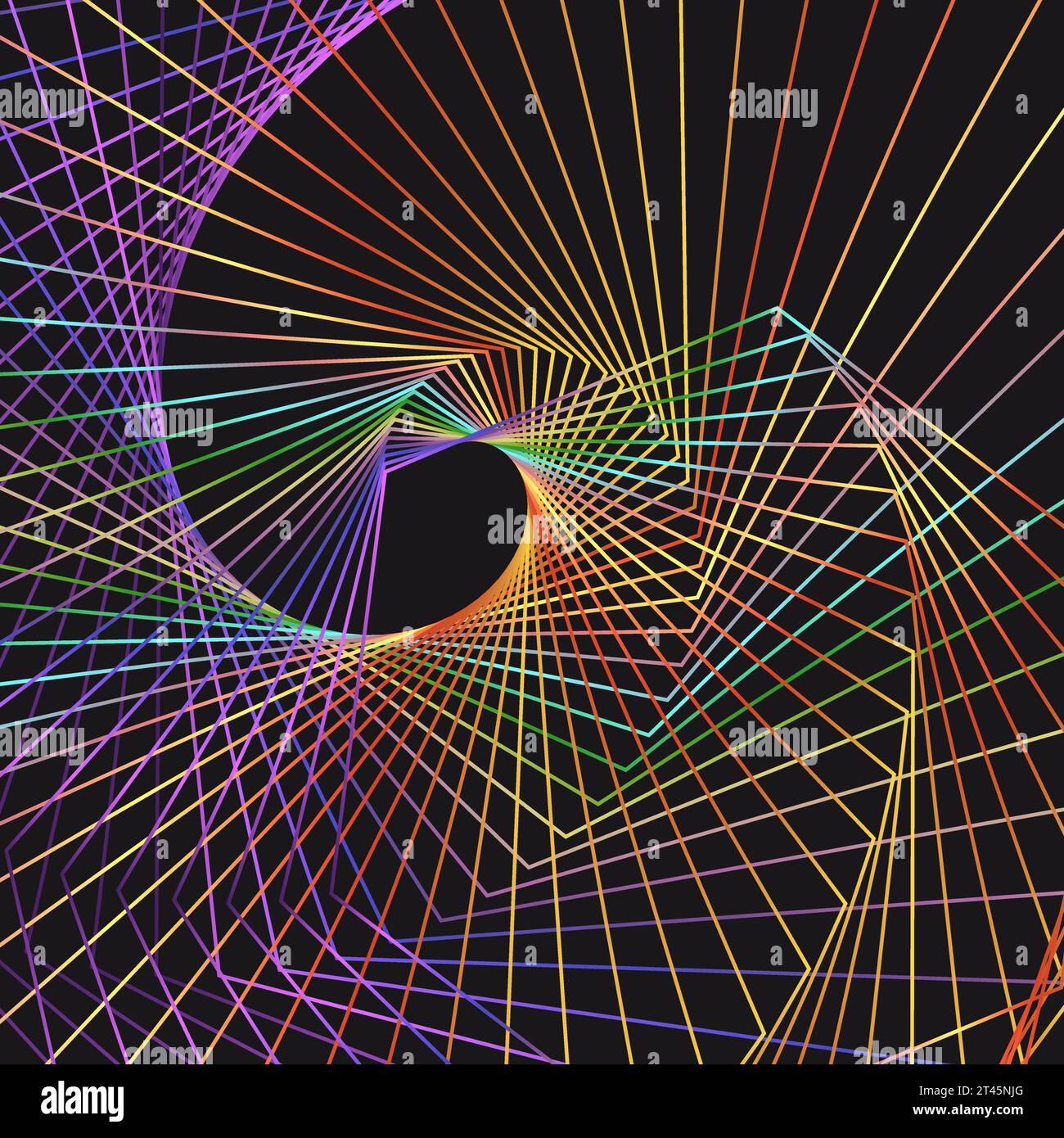 Modello vettoriale di sfondo astratto colorato in stile string art con diverse forme geometriche combinate Illustrazione Vettoriale