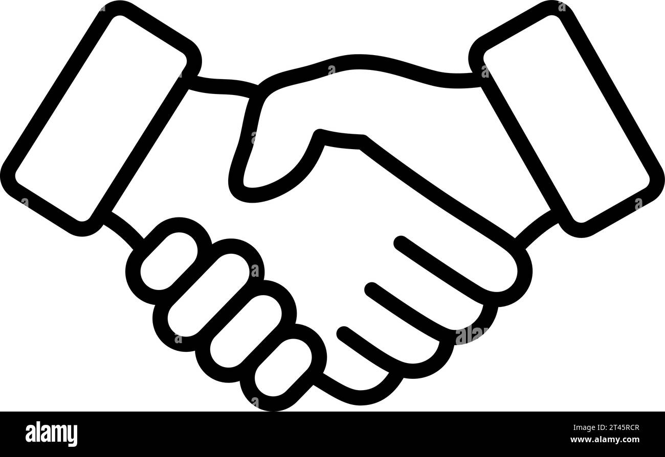 L'icona della stretta di mano a due mani come concetto di fiducia, impegno e partnership aziendale Illustrazione Vettoriale