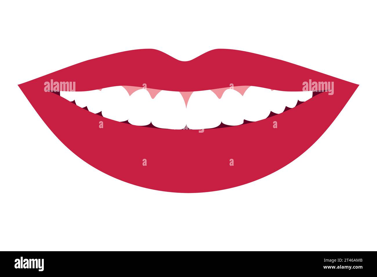 Labbra e denti di donna. Sorriso femminile. Illustrazione vettoriale Illustrazione Vettoriale