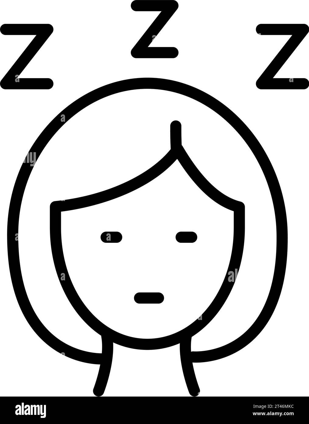 Vettore icona sonno notturno. Problema di insonnia. Persona sveglia. Icona del profilo degli auricolari. Segno di stile lineare isolato su bianco. Illustrazione Vettoriale