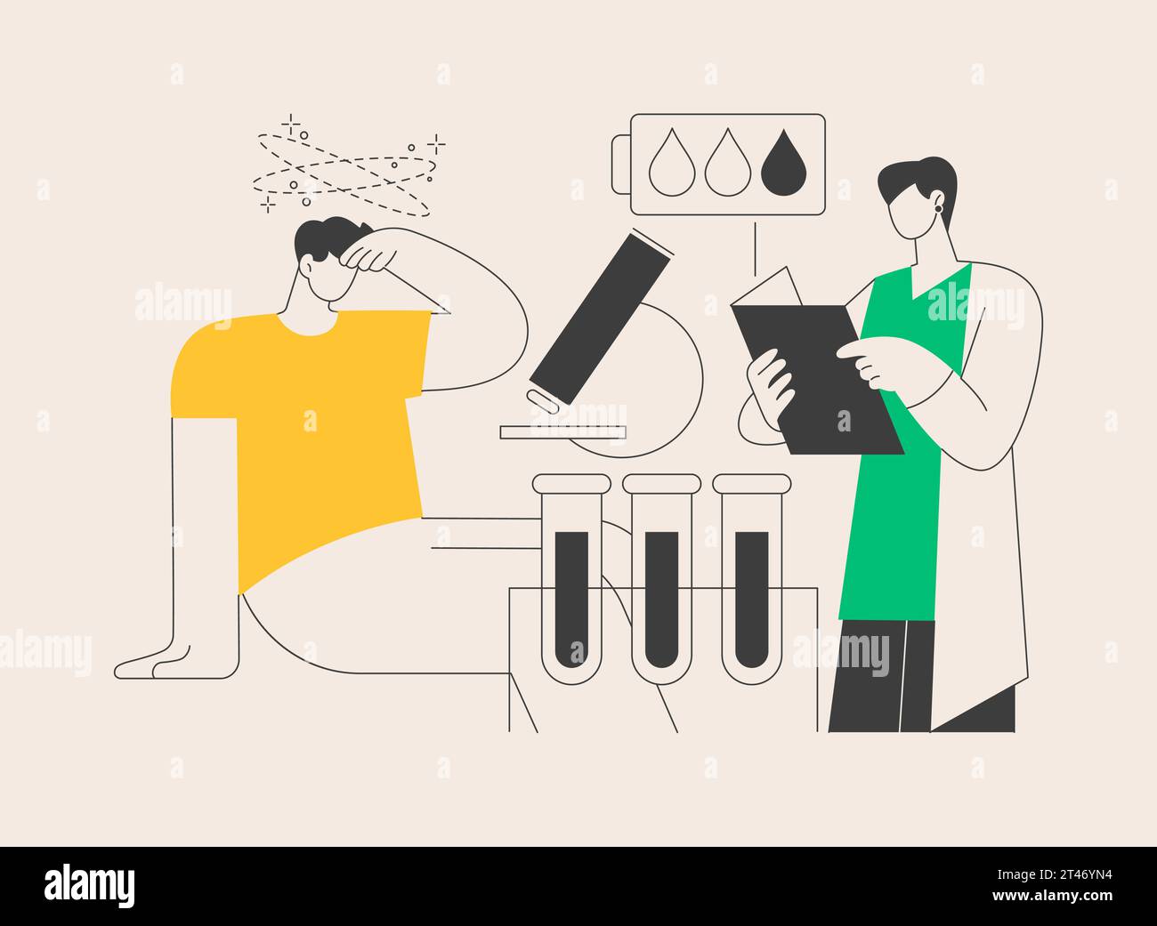 Illustrazione vettoriale del concetto astratto di screening dell'anemia. Illustrazione Vettoriale