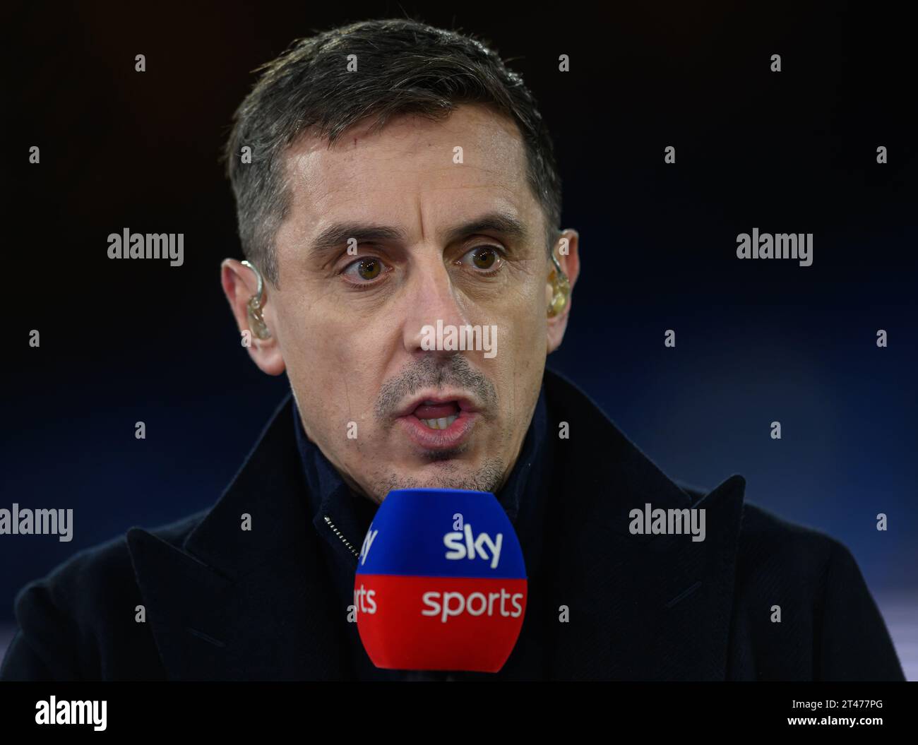 27 ottobre 2023 - Crystal Palace / Tottenham Hotspur - Premier League - Selhurst Park SKY TV pundit di calcio Gary Neville. Immagine : Mark Pain / Alamy Live News Foto Stock