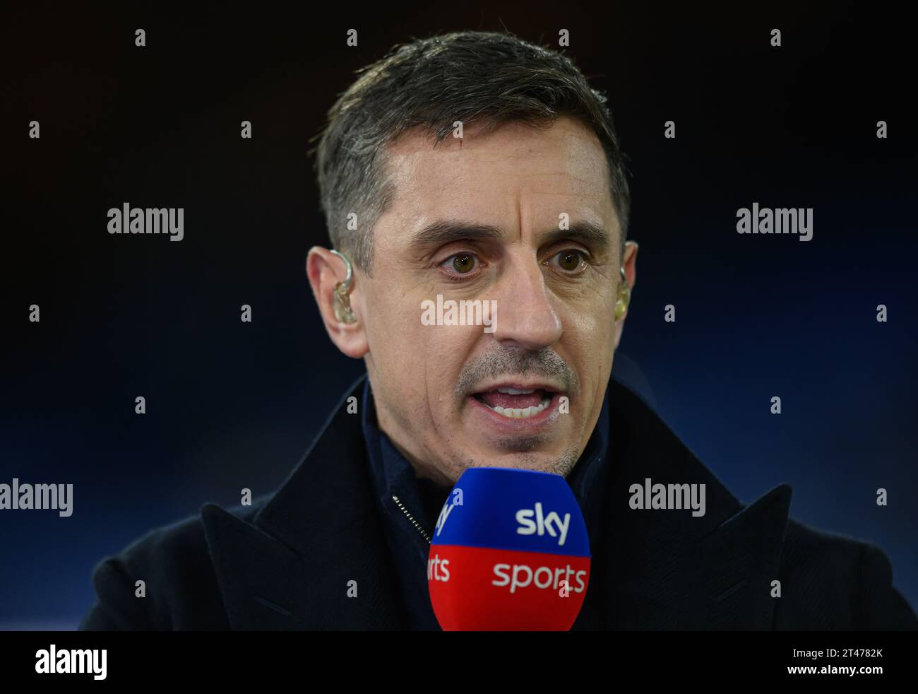 27 ottobre 2023 - Crystal Palace / Tottenham Hotspur - Premier League - Selhurst Park SKY TV pundit di calcio Gary Neville. Immagine : Mark Pain / Alamy Live News Foto Stock