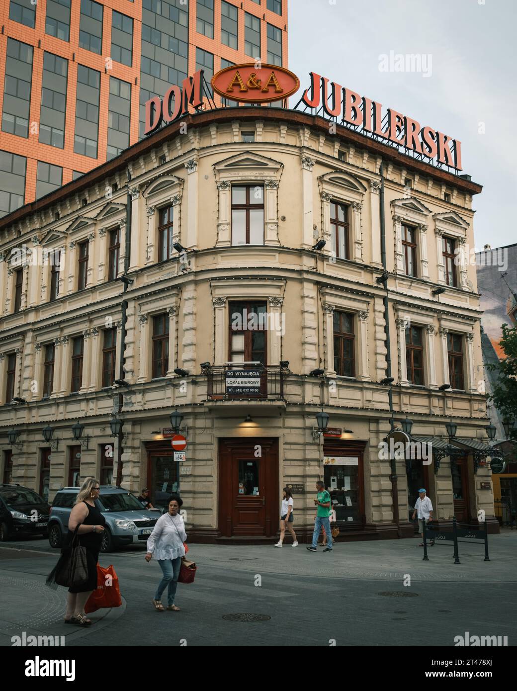 Dom Jubilerski A&A insegna Vintge a Łódź, Polonia Foto Stock