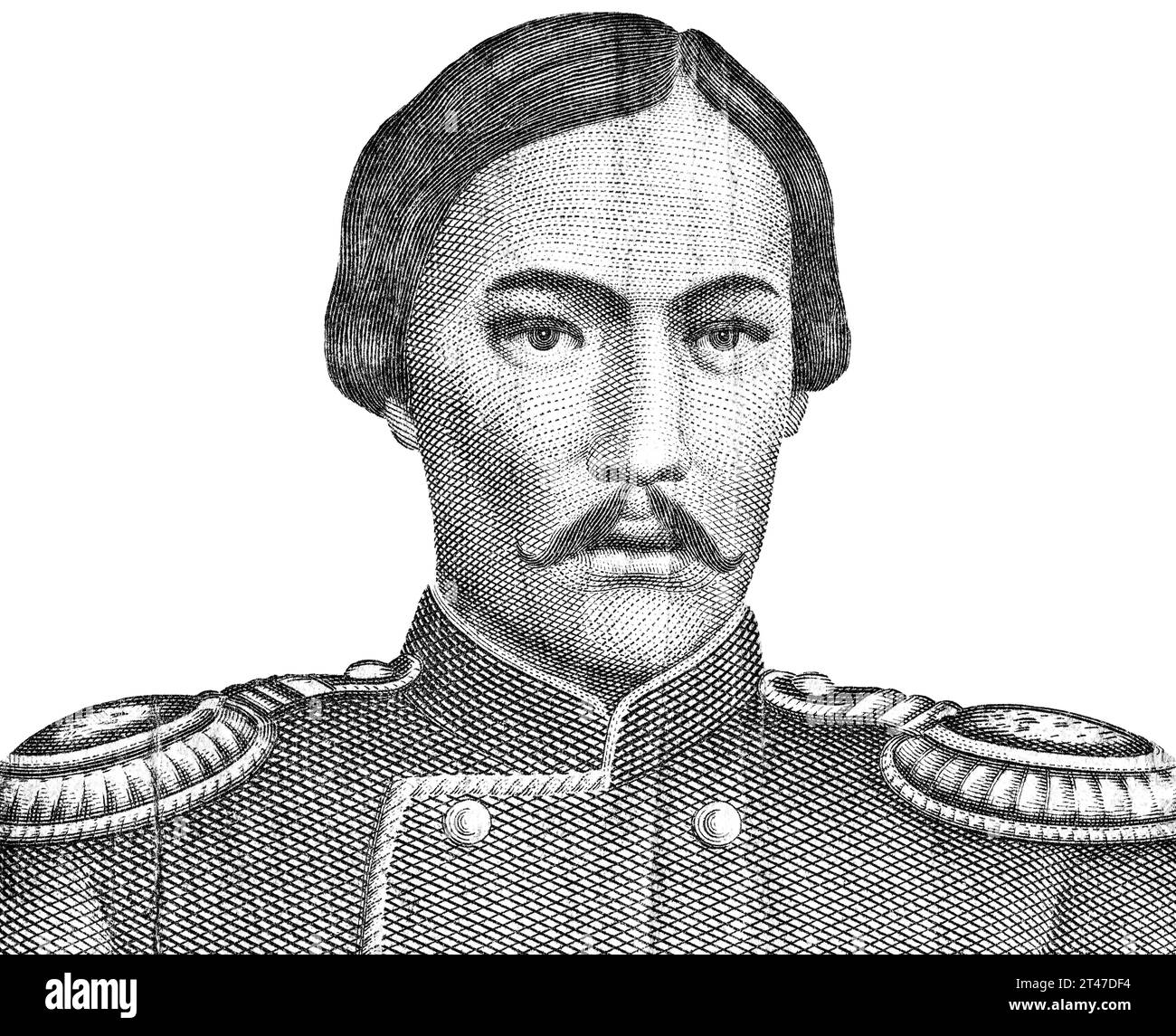 Shoqan Walikhanov (1835-1865) ritratto dalla vecchia banconota del Kazakistan Foto Stock