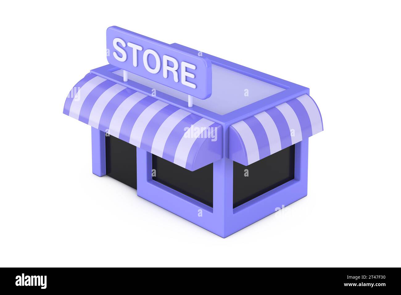 Icona Mini UI Store o Shop Web su sfondo bianco. Rendering 3D. Foto Stock
