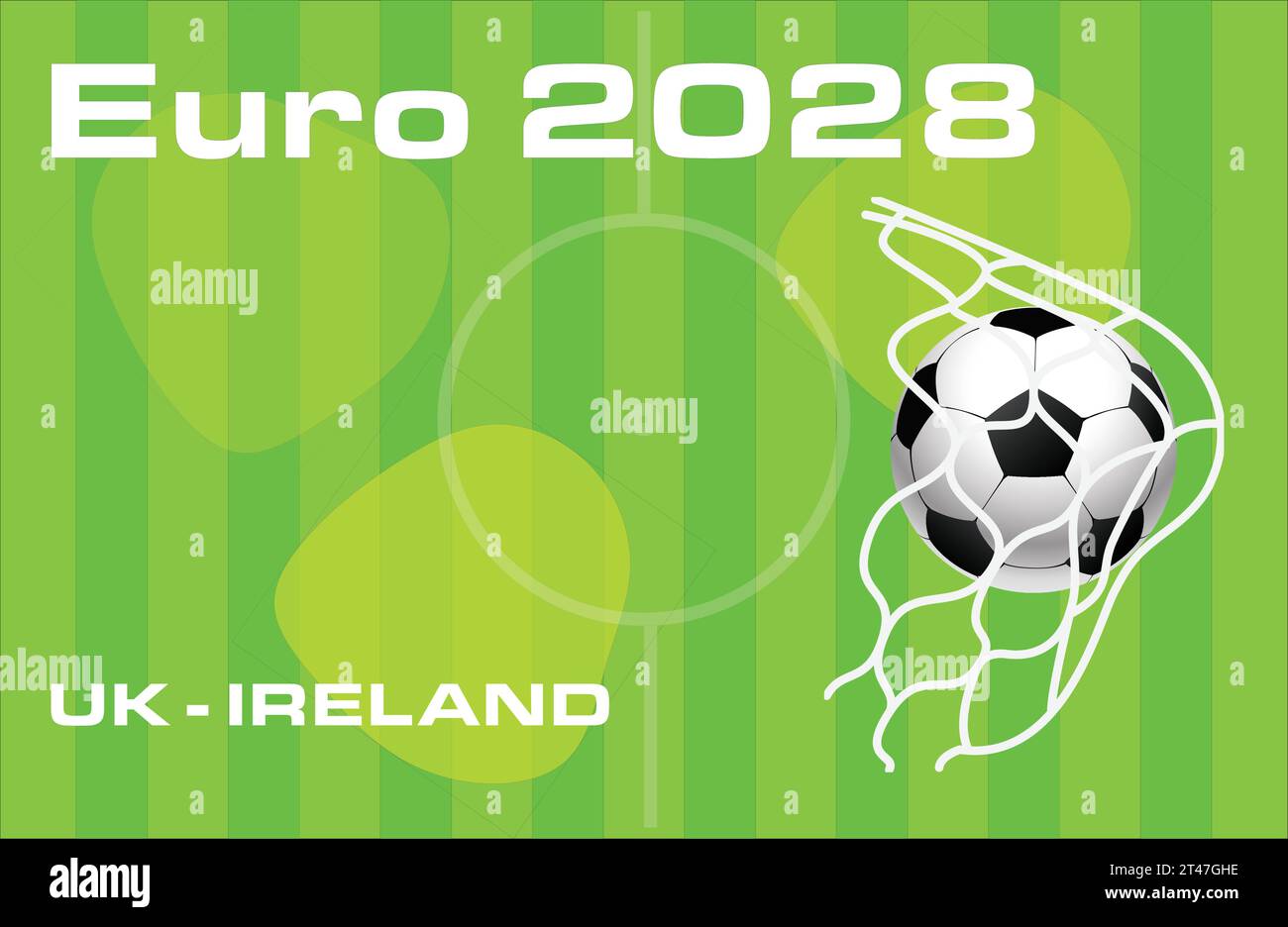Campionato europeo di calcio Euro 2028 nel Regno Unito e in Irlanda - illustrazione vettoriale. Illustrazione Vettoriale