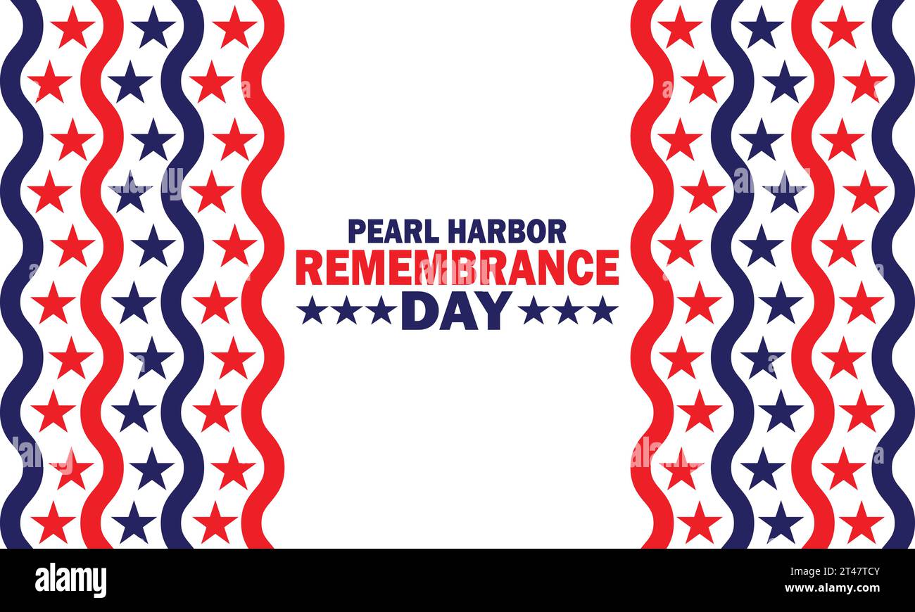 Illustrazione vettore del giorno della memoria di Pearl Harbor. Adatto per biglietti d'auguri, poster e striscioni Illustrazione Vettoriale