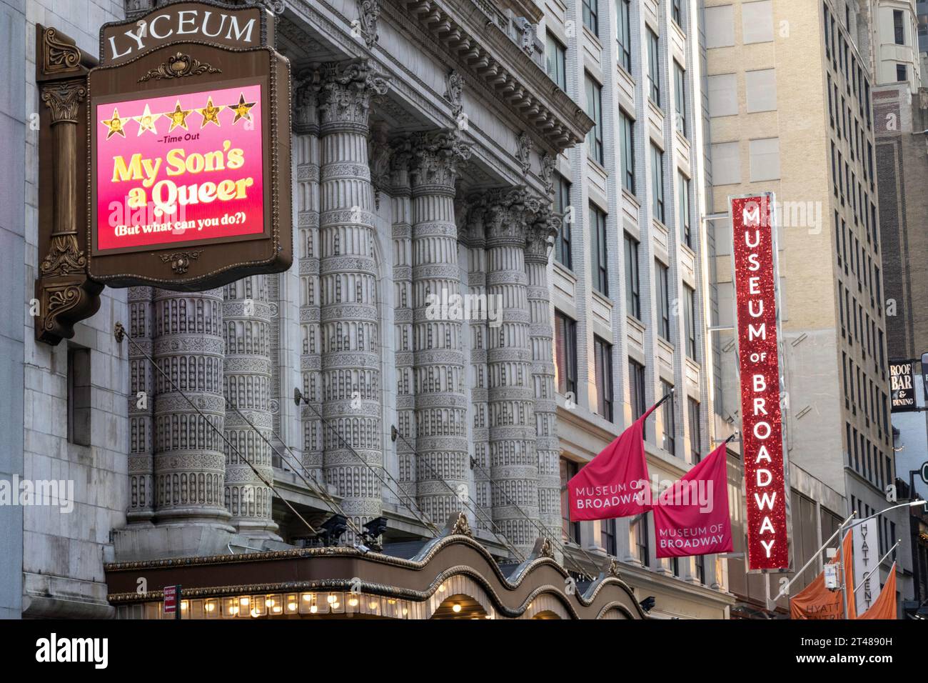 Lyceum Theatre with 'My Son's a Queer' Marquee, 149 West 45th Street, New York City, USA 2023 Foto Stock