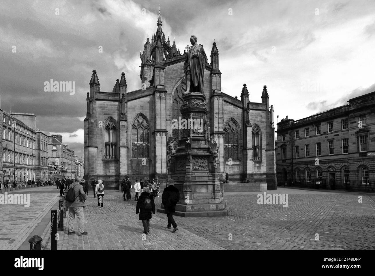 La statua di Walter Francis, Parliament Square, Royal Mile, Edinburgh City, Scozia, REGNO UNITO Foto Stock