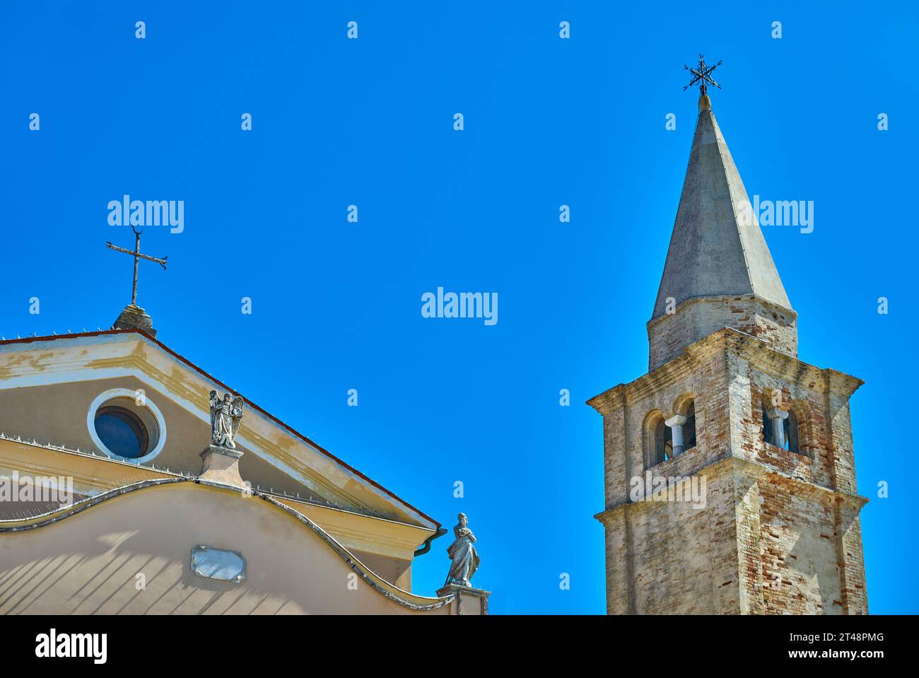 Caorle, Italia, particolare della Chiesa della Beata Vergine d'Angelo (Santuario della Madonna dell'Angelo) Foto Stock