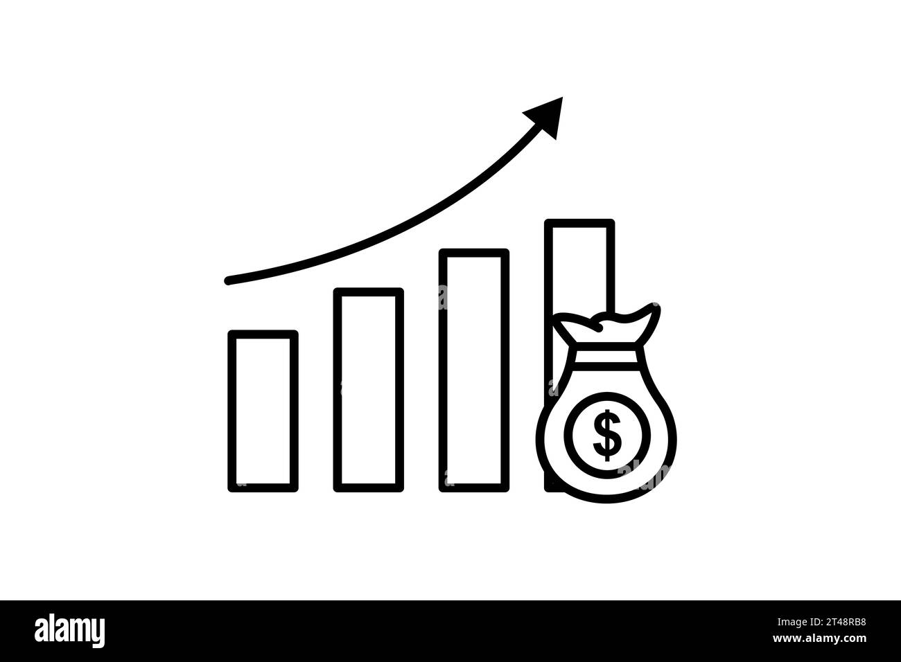 icona della crescita. icona relativa agli investimenti e ai concetti finanziari. Stile icona linea. Semplice progettazione vettoriale modificabile Illustrazione Vettoriale