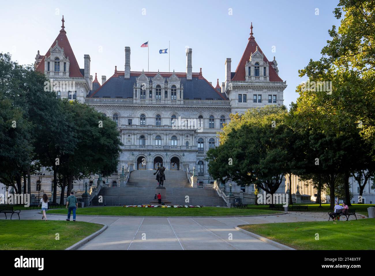 Il Campidoglio dello Stato di New York, sede del governo dello Stato di New York, si trova ad Albany, la capitale dello stato di New York. Foto Stock