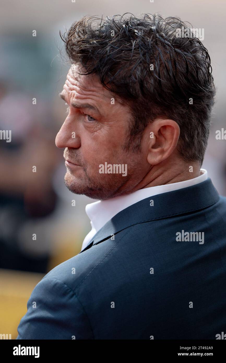 Roma, Italia. 29 ottobre 2023. ROMA, ITALIA - OTTOBRE 29: Gerard Butler partecipa a un Red carpet al 21° Alice nella città durante il 18° Festival del Cinema di Roma il 29 ottobre 2023 a Roma (foto di Luca Carlino/NurPhoto) crediti: NurPhoto SRL/Alamy Live News Foto Stock
