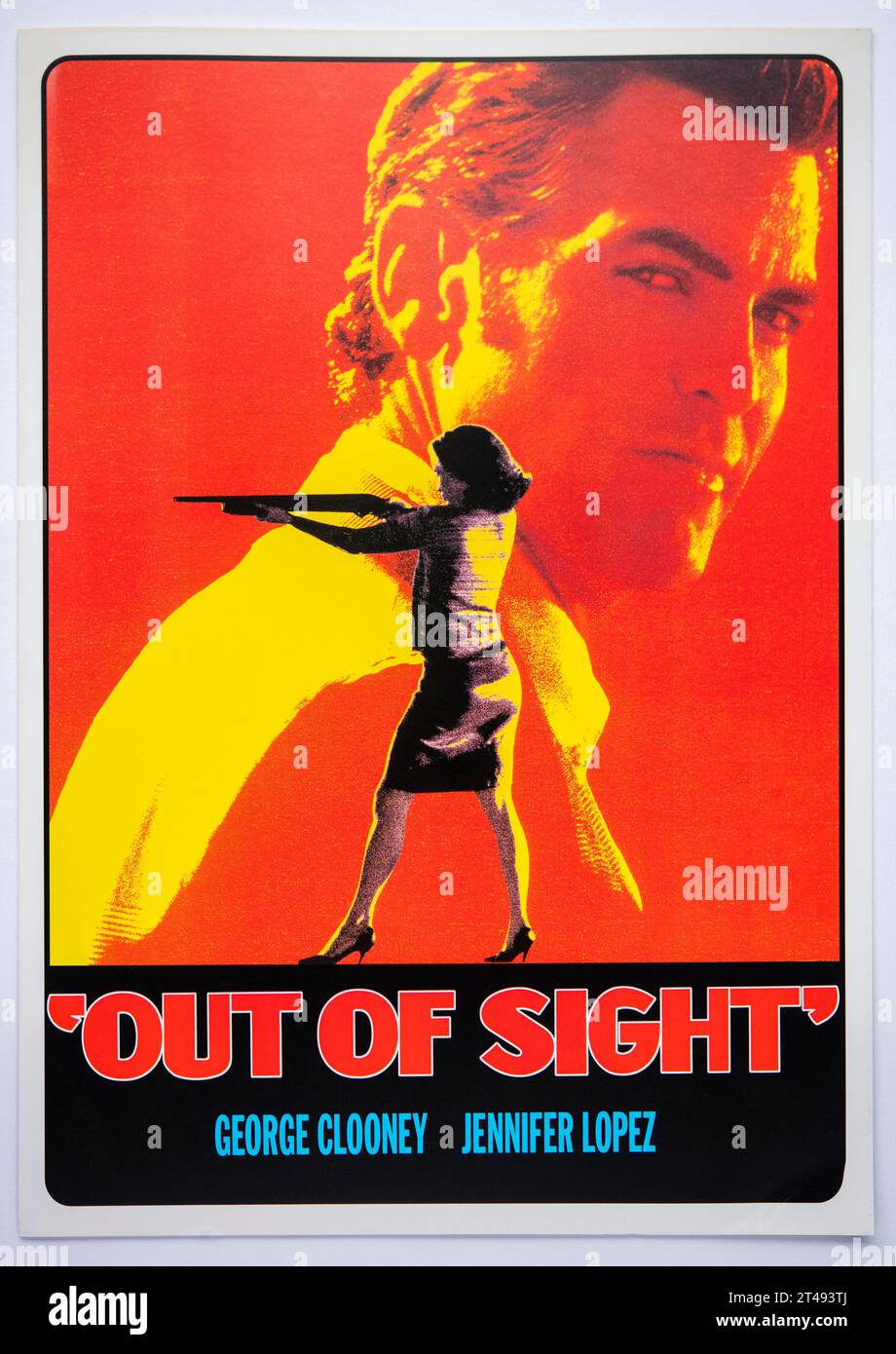 Prima copertina di informazioni pubblicitarie per il film Out of Sight, che è stato rilasciato nel 1998 Foto Stock