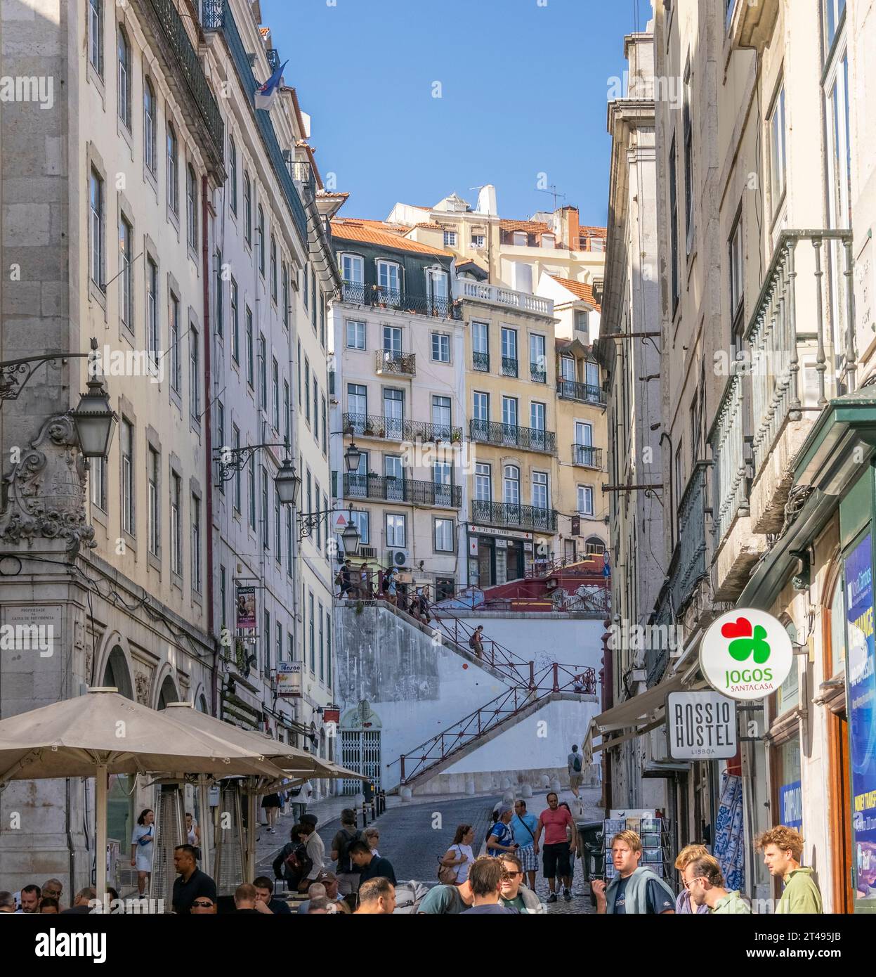 Baixa quartiere centrale di Lisbona Portogallo Foto Stock