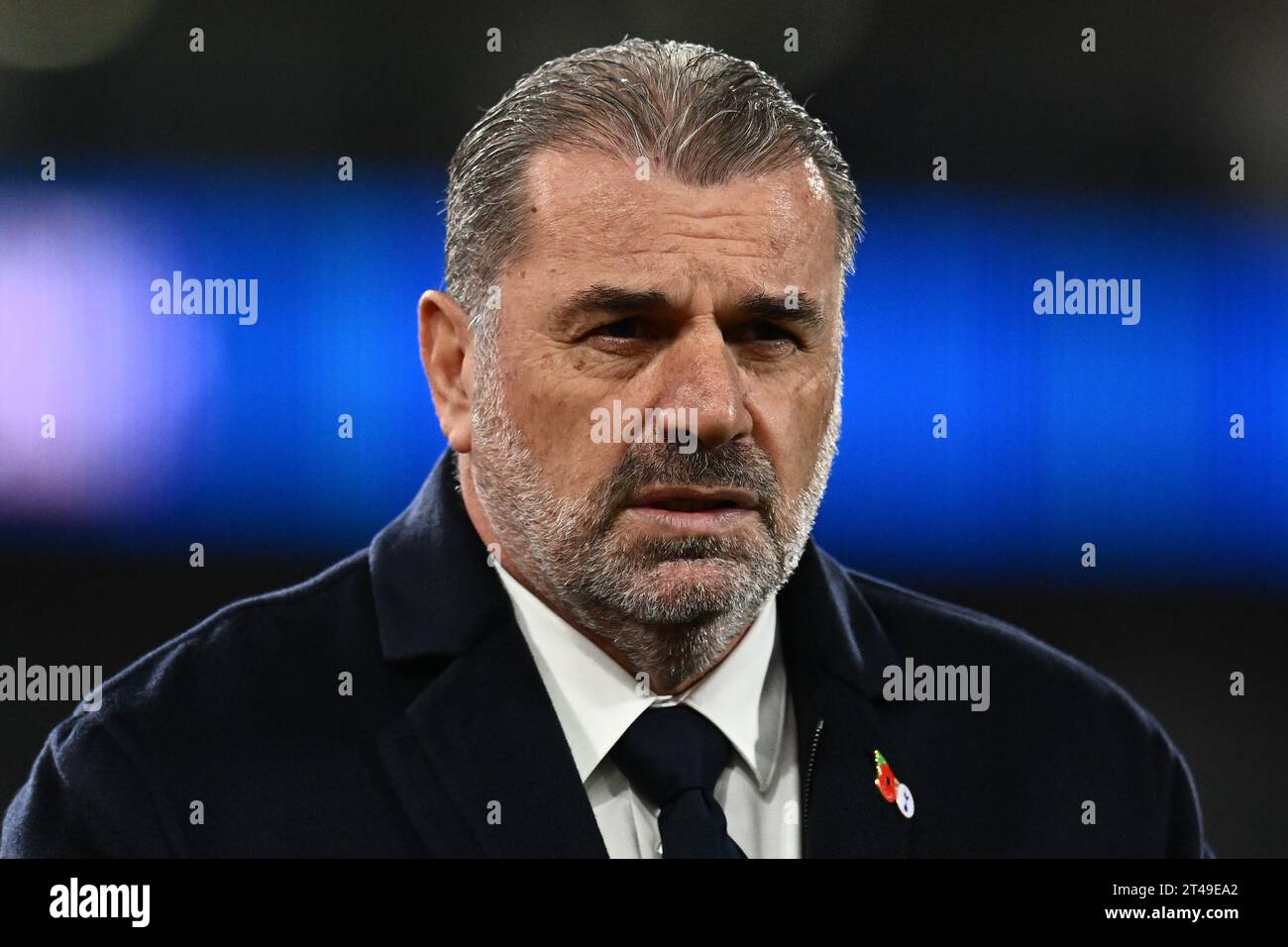 LONDRA, INGHILTERRA - OTTOBRE 27: manager Ange Postecoglou durante la partita di Premier League tra Crystal Palace e Tottenham Hotspur a Selhurst Park o Foto Stock