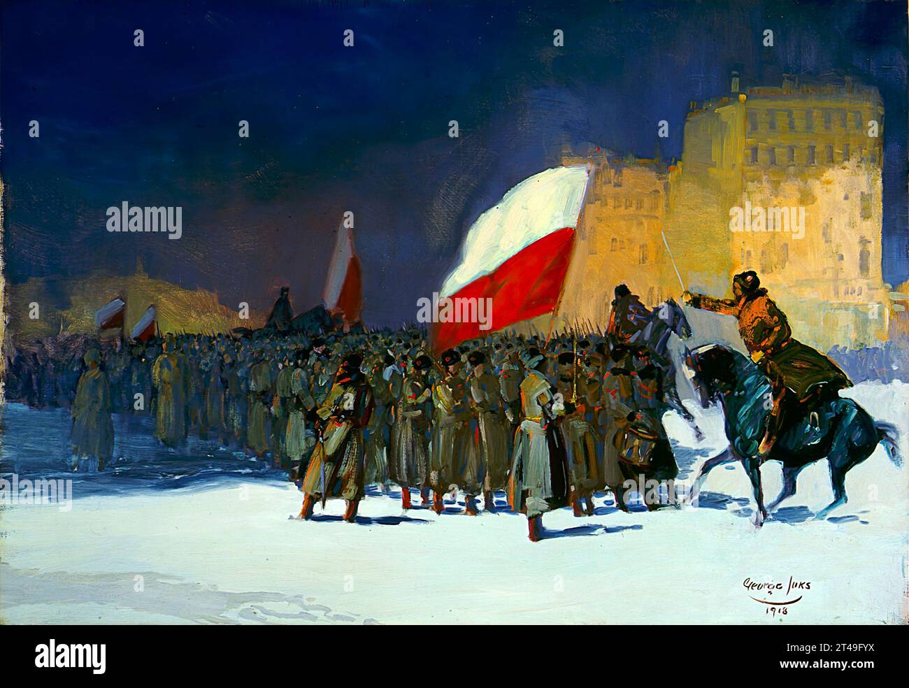 L'esercito cecoslovacco entrò a Vladivostok, in Siberia, nel 1918 da George Benjamin Luks. 1918. Foto Stock