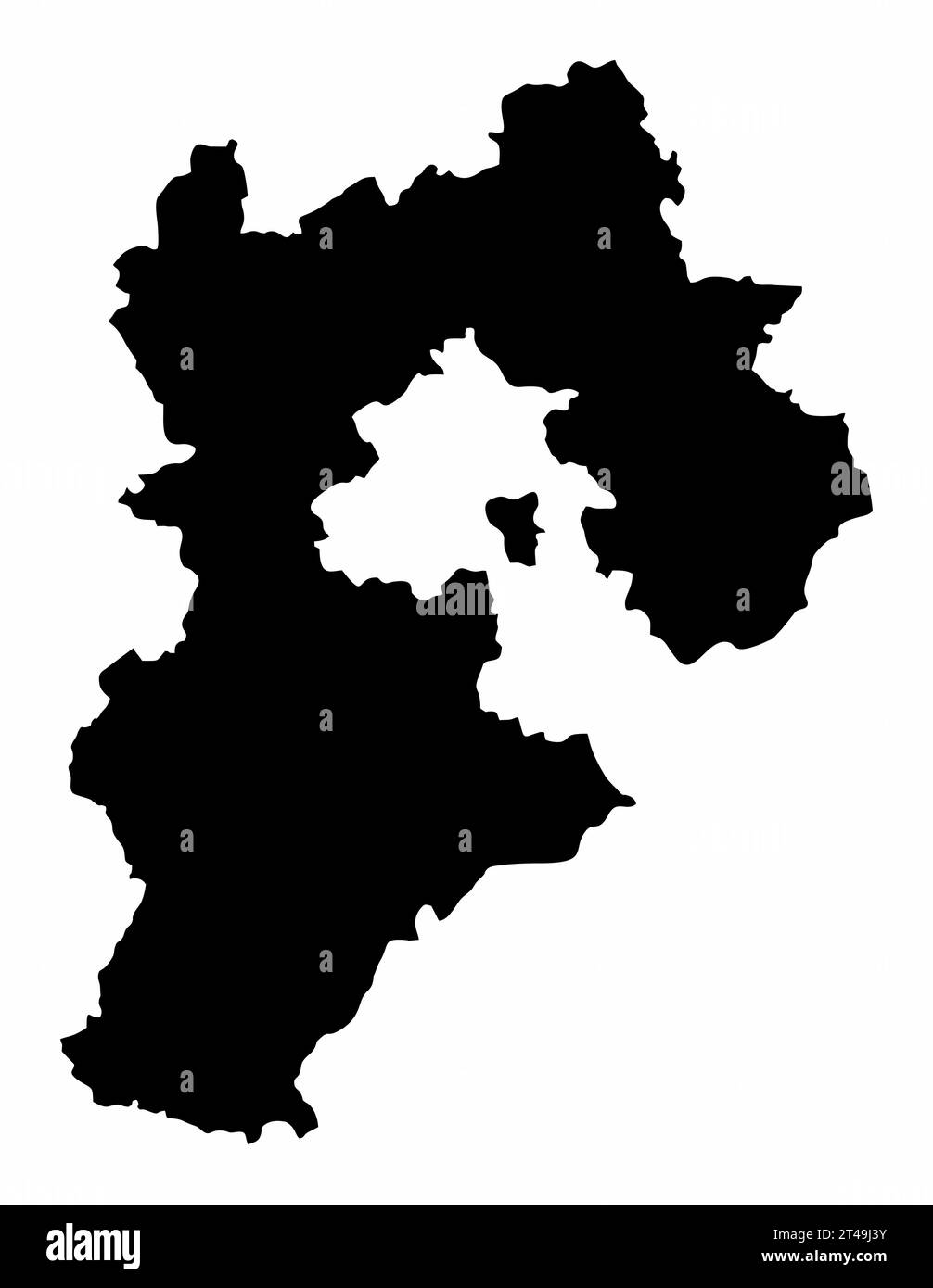 Profilo della mappa della provincia di Hebei isolato su sfondo bianco, Cina Illustrazione Vettoriale