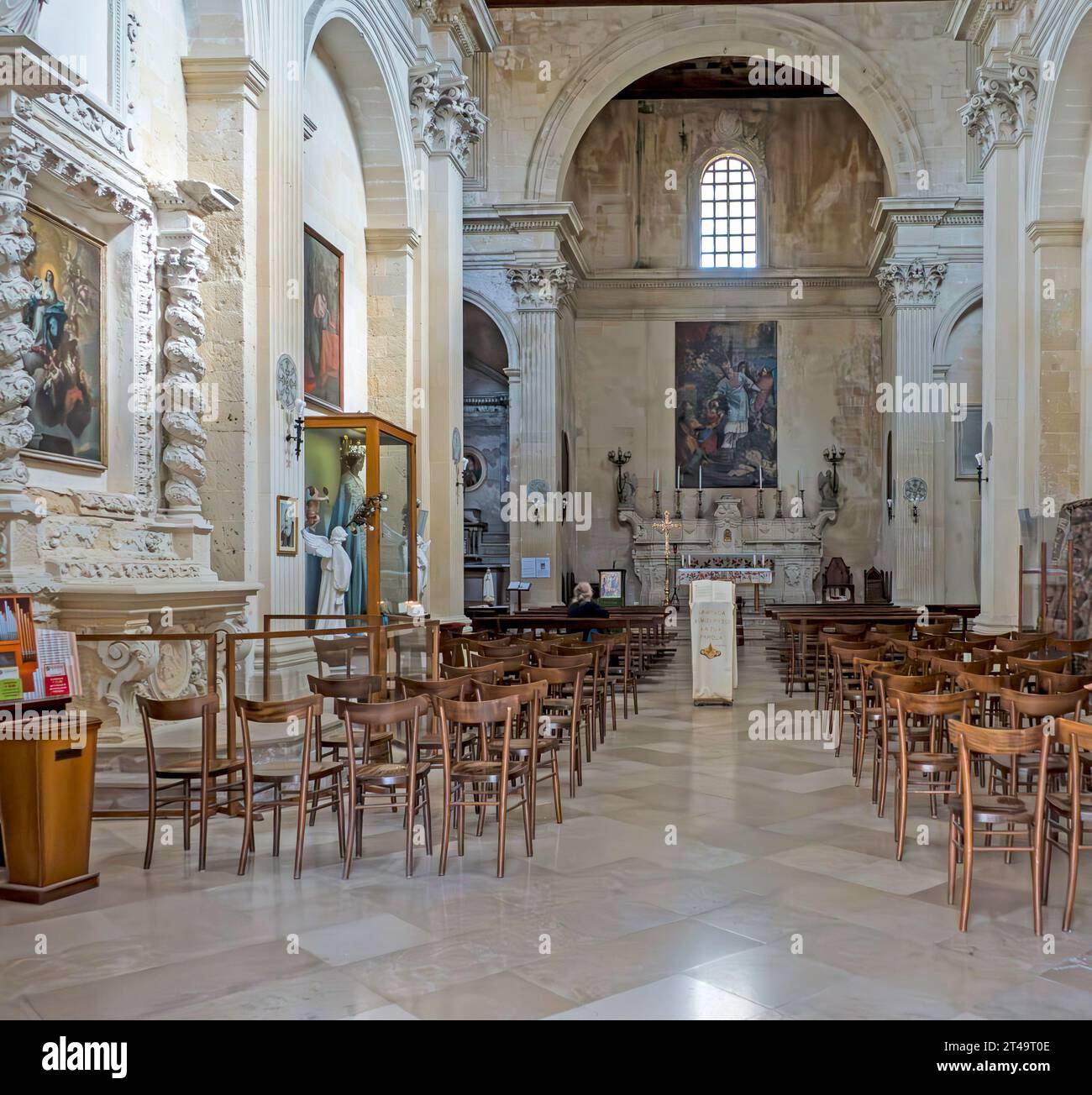 L'interno della Chiesa di Santa Maria delle Grazie a Lecce, Italia. Foto Stock