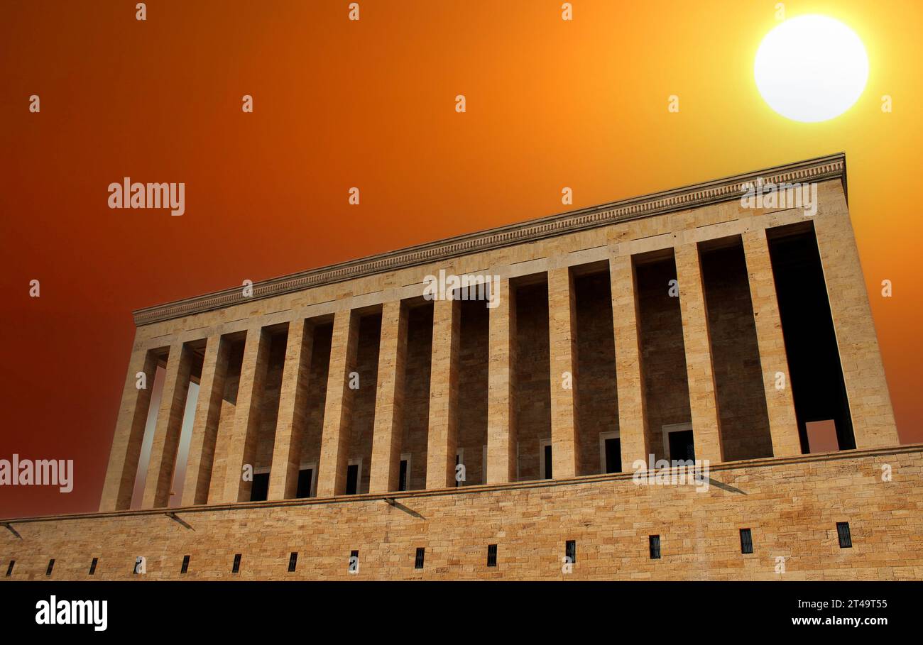 Anitkabir è il mausoleo del fondatore della Repubblica turca, Mustafa Kemal Ataturk. Foto Stock