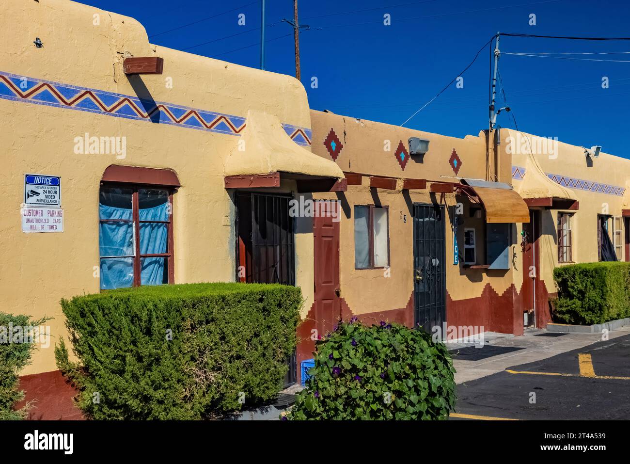 Tewa Lodge lungo la Route 66 ad Albuquerque, nuovo Messico, Stati Uniti [nessun rilascio di proprietà; solo licenze editoriali] Foto Stock