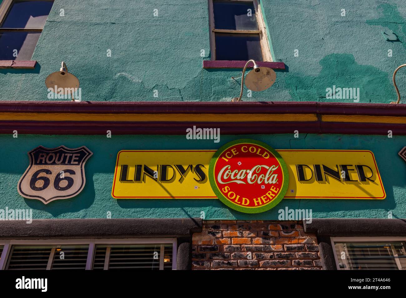 Lindy's Diner lungo la Route 66 ad Albuquerque, New Mexico, USA [Nessuna pubblicazione di proprietà; solo licenze editoriali] Foto Stock
