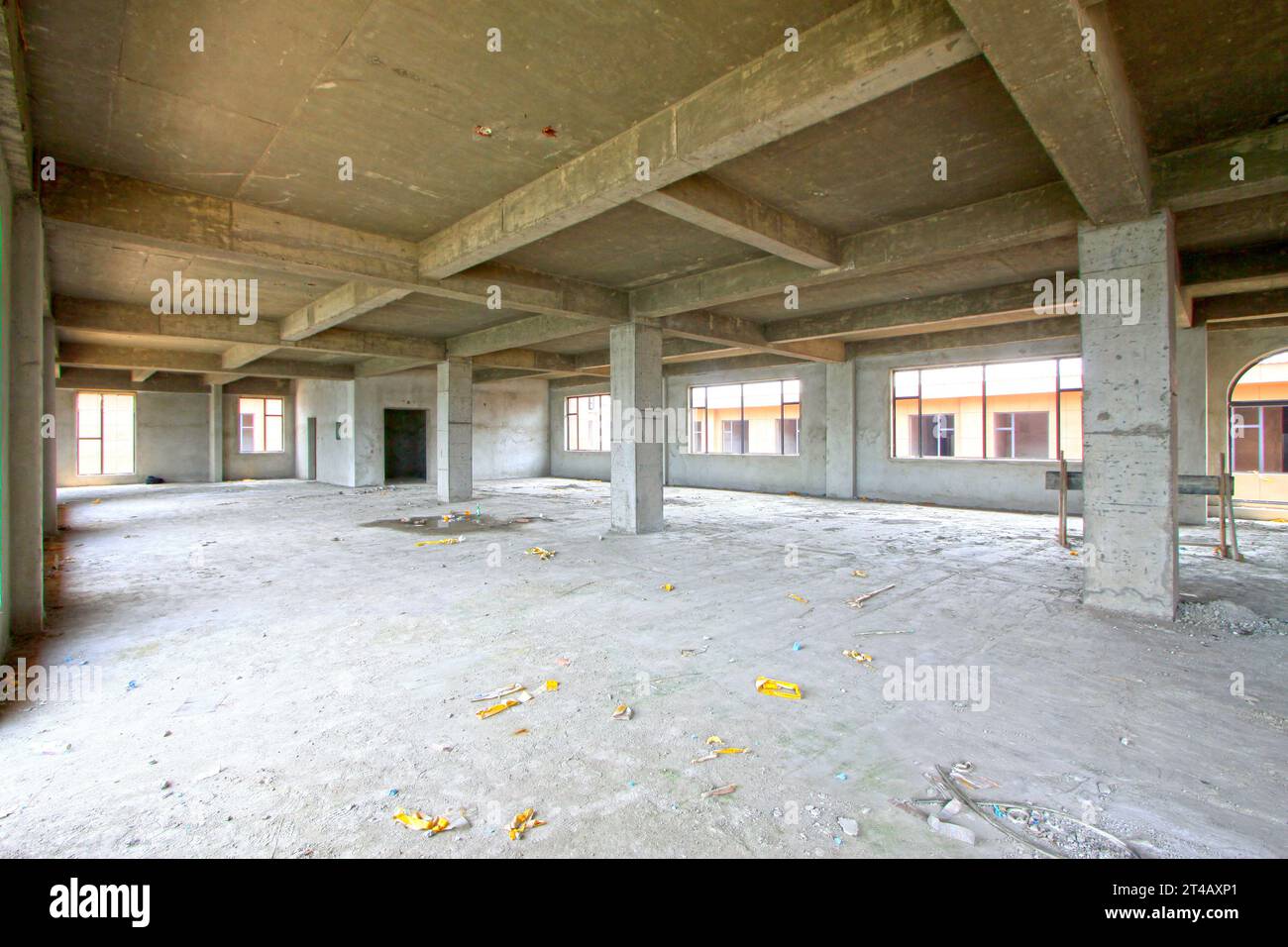 sala colata in cemento infinito, primo piano della foto Foto Stock