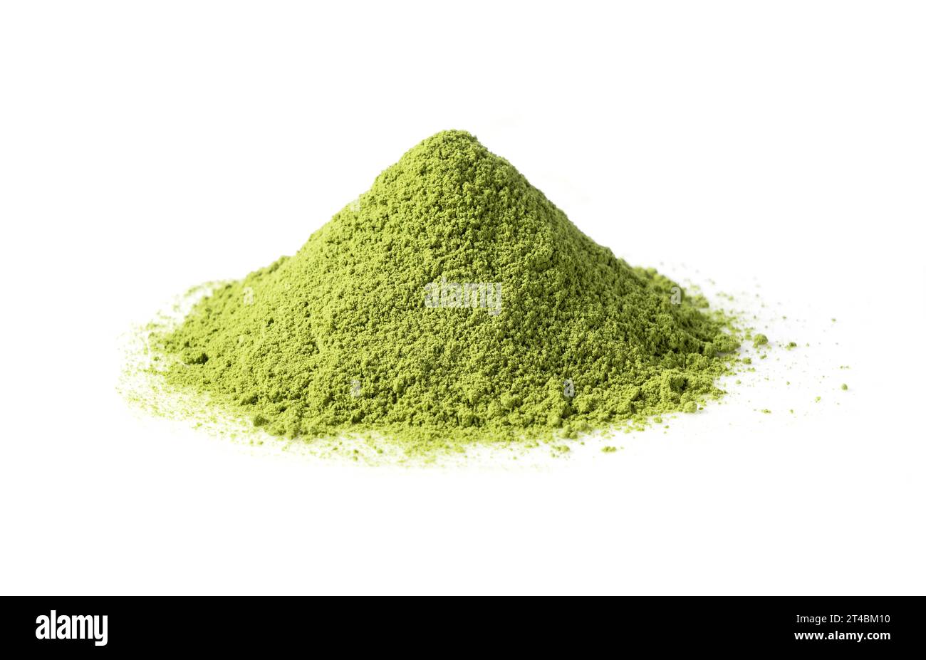 Tè verde Matcha su sfondo bianco. Polvere Matcha. Foto Stock