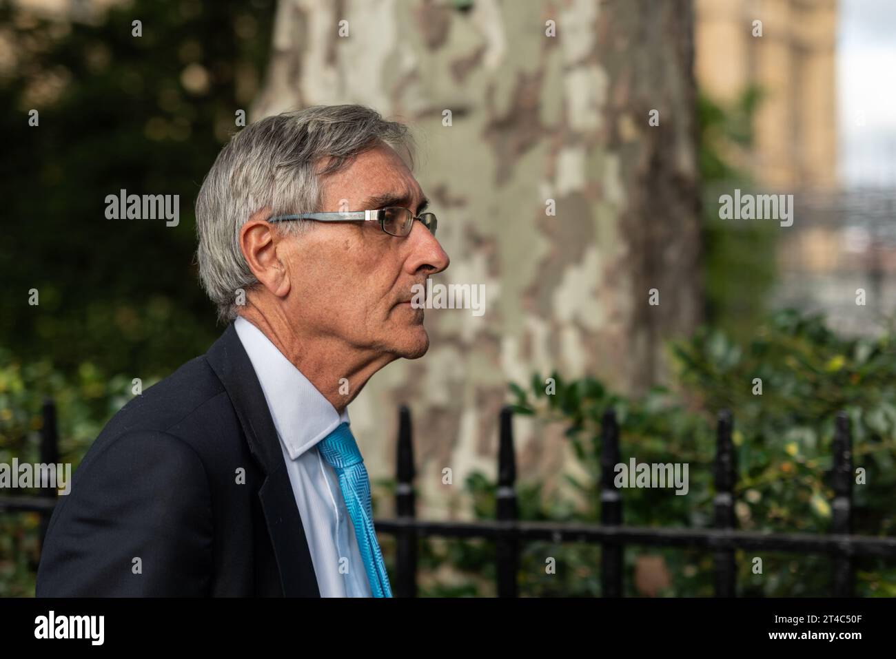 Sir John Redwood deputato fuori dal Parlamento come il governo riprese dopo la pausa estiva discutendo No Deal Brexit e prorogue Foto Stock