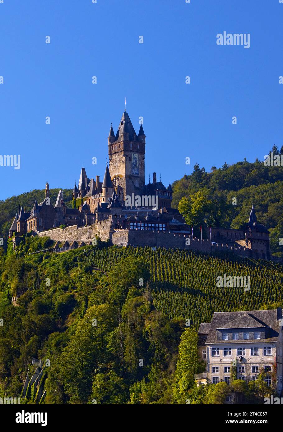 Castello Imperiale di Cochem , Germania, Renania-Palatinato, Cochem Foto Stock
