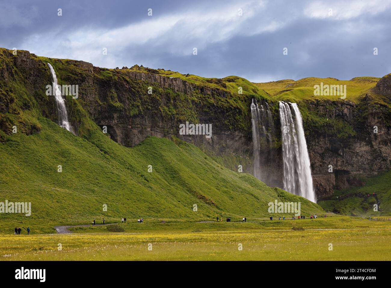Seljalandsfoss Waterfall, Islanda, Rangarbing Foto Stock
