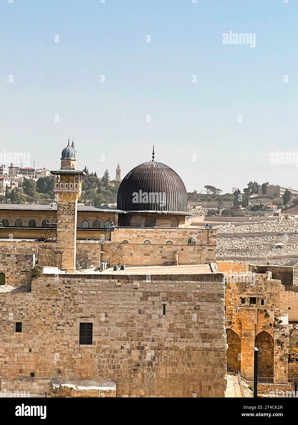 La Moschea Aqsa nella città vecchia di Gerusalemme. Foto Stock