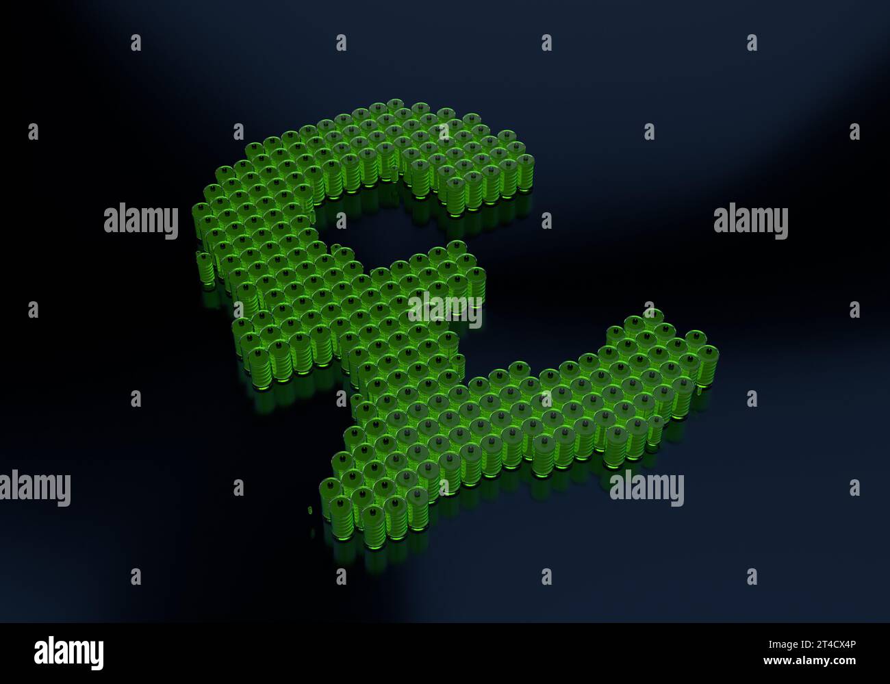 Batteria composta dal simbolo della libbra della tecnologia del futuro della nuova energia Foto Stock