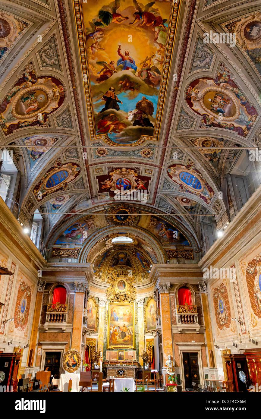 Interno dell'Oratorio di San Francesco Saverio del Caravita, Roma, Italia Foto Stock