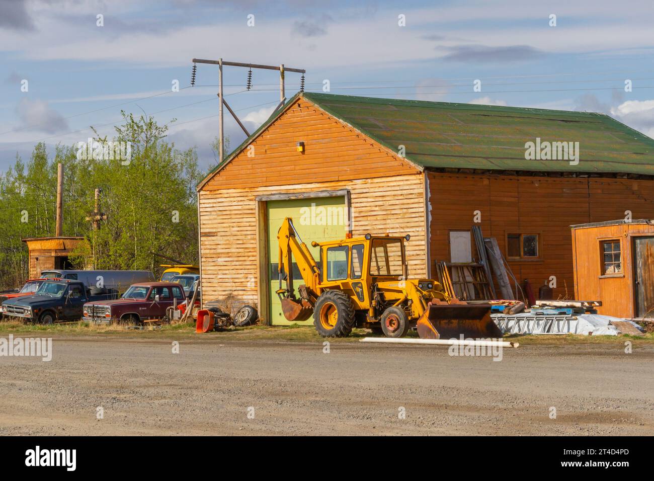 Braeburn Lodge è un roadhouse sulla Klondike Highway nel territorio canadese dello Yukon. Si trova a est del lago Braeburn. Foto Stock