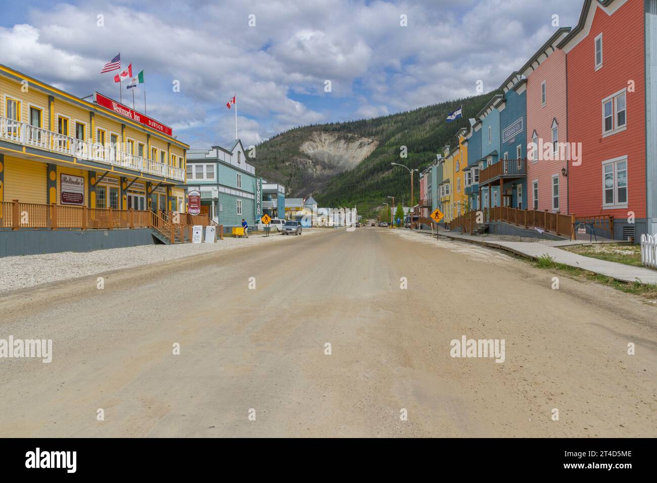 Dawson City nel territorio dello Yukon, Canada, ha un clima subartiche e un anno una popolazione di circa 1900. Foto Stock