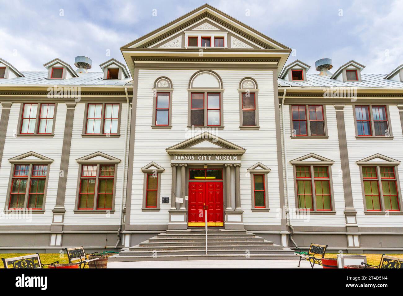 Dawson City nel territorio dello Yukon, Canada, ha un clima subartico e una popolazione di circa 1900 abitanti tutto l'anno. Dawson City Museum. Foto Stock
