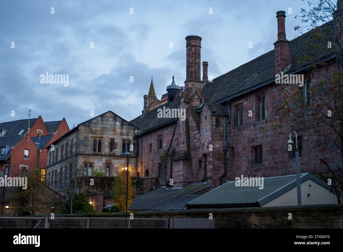 Il retro della scuola di musica Chethams a Manchester Foto Stock
