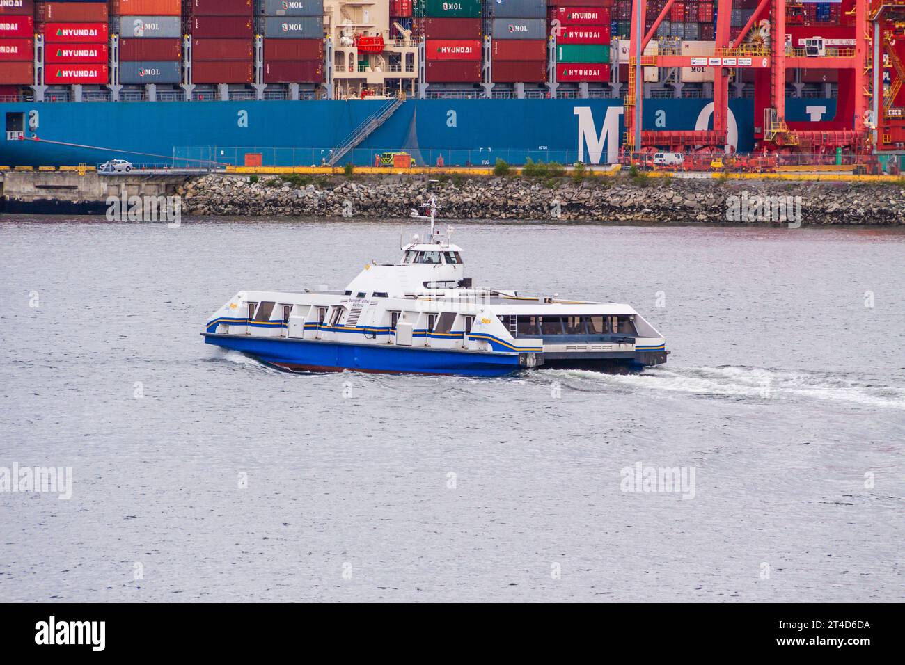 Traghetto nel porto di Vancouver. Foto Stock