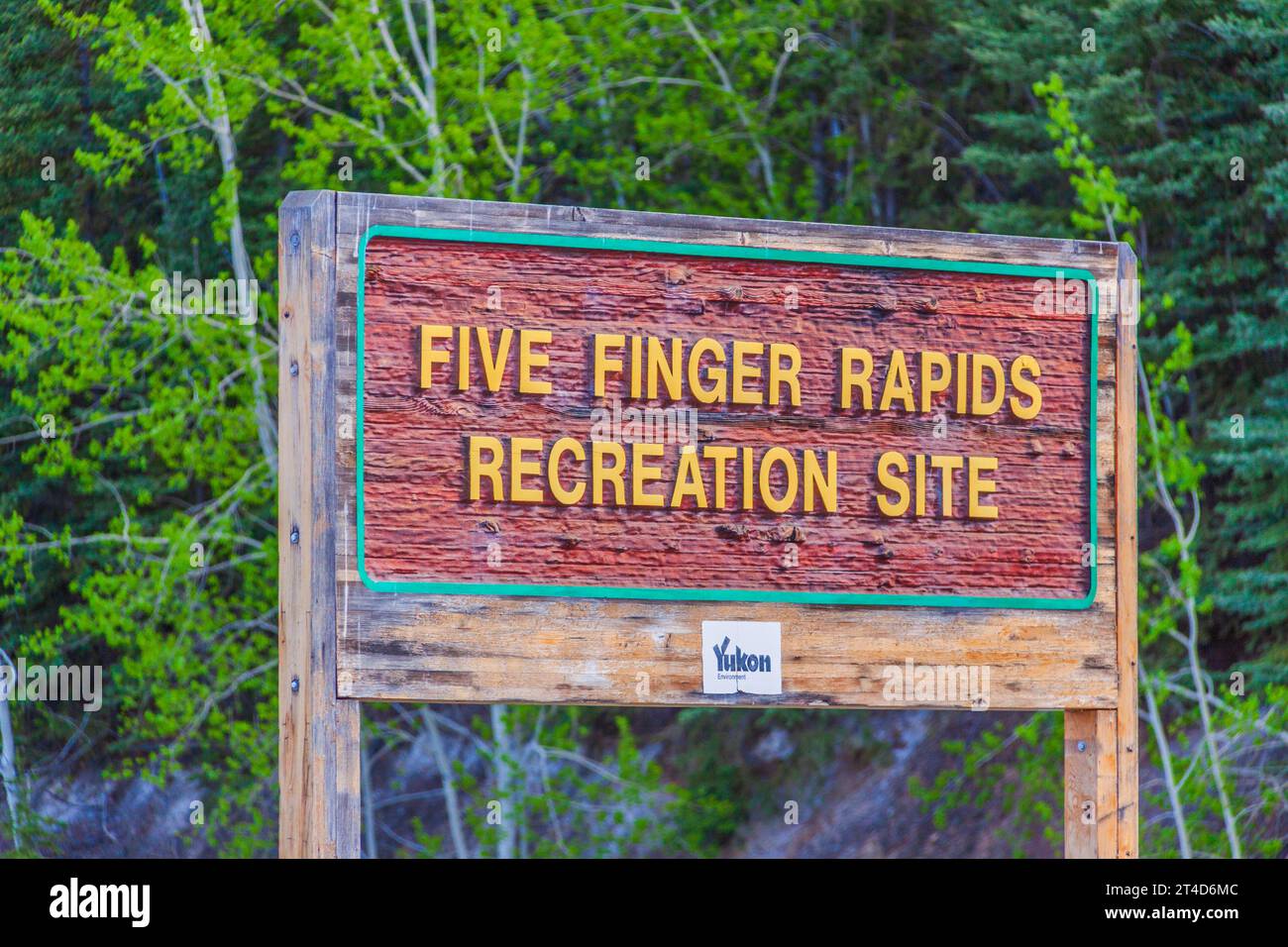 Rapide Five Finger sul fiume Yukon, un famoso ostacolo per i piroscafi in pedalò durante la corsa all'oro di Klondike. Foto Stock